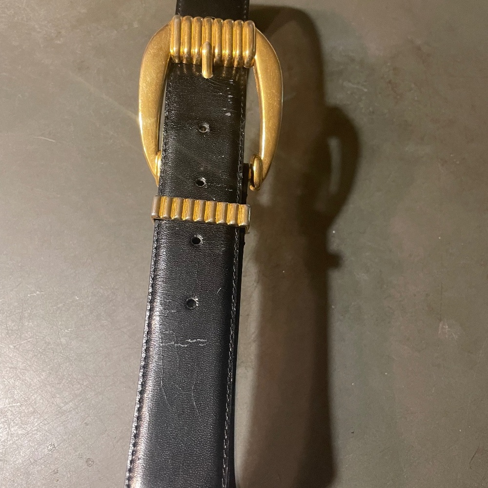 Ladies Black Leather Belt Size M
